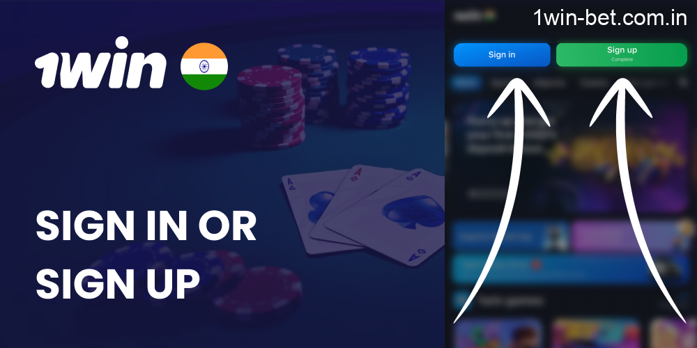Log In or Sign Up in 1win India